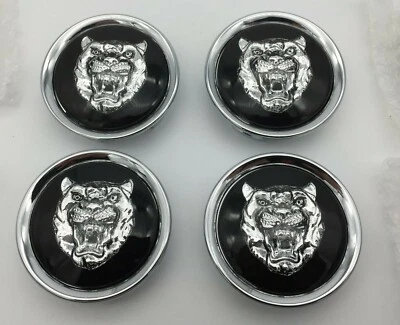 GENUINE JAGUAR OE (ORIGINAL EQUIPMENT) SET DISTINTIVI TAPPO CENTRALE RUOTA IN LEGA NERA E ARGENTO ORIGINALE JAGUAR NUOVO MXD6249CA