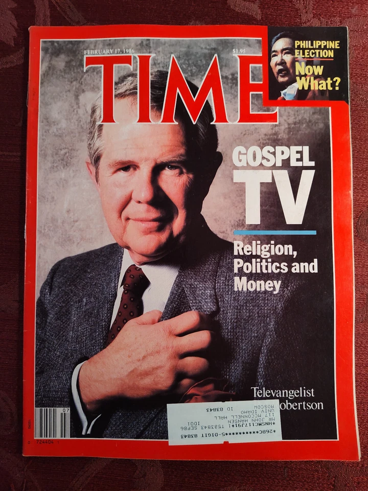 TIME February 17 1986 Televangelist Pat Robertson Religion Politics Money - Image 1 of 1