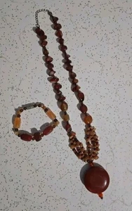 Beautiful Chalcedony Matching Necklace And Bracelet - Picture 1 of 10