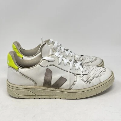 Veja Madewell Sneakers Womens 9 White Neon Leather Low Top Beater Shoes - Image 1 of 4