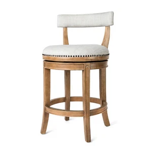 Maven Lane Alexander Low-Back Swivel Stool, Weathered Oak, Counter (Open Box) - Picture 1 of 6