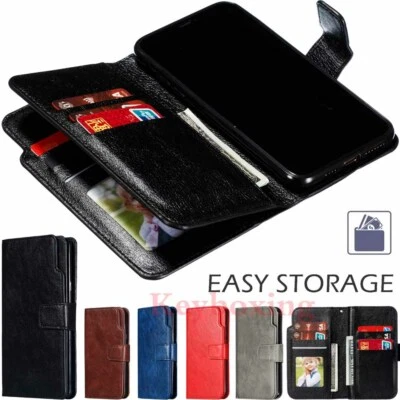 For Samsung S21 Ultra S20 S7 S8 S9 S10 Plus Wallet Card Slot Leather Case Cover - Image 1 of 4