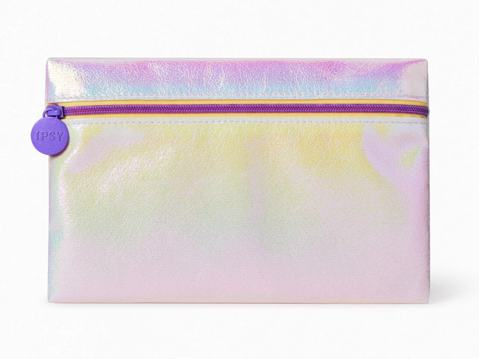 5x Setembro 2022 Bolsa de Maquiagem Glam Pérola Branca Iridescente com Tons Rosa ~ Apenas Bolsa - Imagem 1 de 1