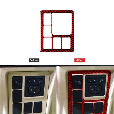 For Toyota Land Cruiser Prado Vinyl Red Carbon Fiber Headlight Frame Cover Trim - Imagem 1 de 4
