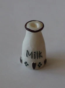 DTOP Milk bottle BLOSSOM BUCKET VINTAGE MINIATURE FIGURINE doll house - Picture 1 of 4