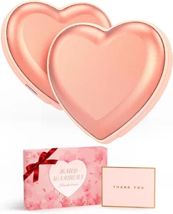Heart Hand Warmers Rechargeable 2PC Valentines 5200mAh Electric Hand Warmer Gift - Picture 1 of 11