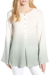 NIC+ZOE 153153 Women's Take Comfort Tunic Top Sage Khaki Sz. Medium Blouse shirt - Picture 1 of 2