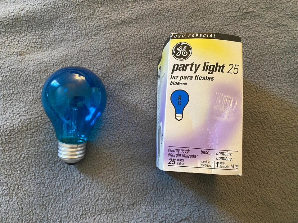 GE Lighting Party Light 49724 25-Watt Blue A19 Light Bulb with Medium - Image 1 of 1