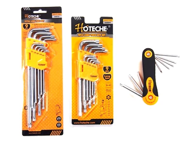 26PC Tamper Proof Torx Star L Wrench Hex Key Super Long Foldable - Image 1 of 4
