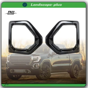 For 2019-2021 GMC Sierra 1500 Denali SLT Fog Light Outer Black Bezel Cover Sets - Picture 1 of 10