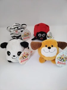 Keel Toys Bobballs Panda Bear Brown Dog Puppy Soft Plush Cuddly Beanie Toys Rare - Picture 1 of 9