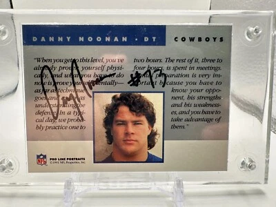 1991 Pro Line Portraits Football Card #93 Danny Noonan Auto Autograph - Image 1 of 2
