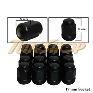 16 HONDA ACURA BALL RADIUS SEAT STOCK OEM WHEELS LUG NUTS 12X1.5 19MM HEX BLACK  - Picture 1 of 2