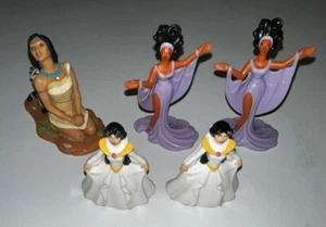 Vintage 90s Disney Cake Toppers Set of 5 3” Aladdin Pocahontas - Picture 1 of 6