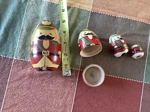 Bambole vintage nido 4 pezzi alte 4 pollici luminose multicolore dipinte a mano Cina russa - Foto 1 di 6