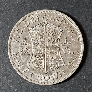 1940 UK Great Britian 1/2 half crown - SILVER - KM# 856 - COMBINE to sa - UK-228 - Picture 1 of 5