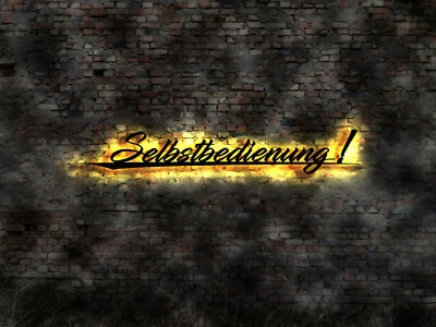 MMV Selbstbedienung Schild Leuchtschild LED no Blechschild Holzschild Neonreklame