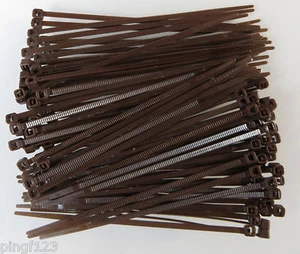 200 X Brown Cable Ties  2.5mm x 100mm Zip Tie Wraps Ship from USA - Picture 1 of 3