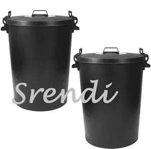 2x Basurero de plástico negro resistente cubo oeste jardín con tapa cerrada STORGE 110L - Imagen 1 de 1