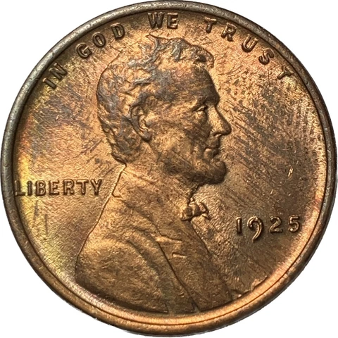 1925 BU Lincoln Wheat Penny Cent ~ TONED! ~ Better Date! *0973 Cover