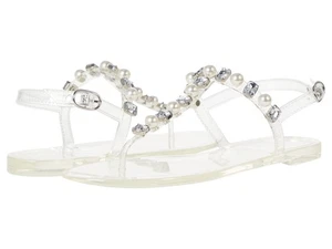 Stuart Weitzman Goldie Crystal Jelly Sandals Clear Women’s Size 9 B - Picture 1 of 6