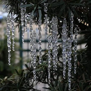Juego de 25 piezas de adornos de hielo - Decoración de Navidad Acrílico Transparente Icicles Set (2 - Imagen 1 de 12