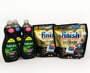 Finish Ultimate Dishwasher Detergent Tabs & Palmolive Dish Liquid Lot Of 5 - Picture 1 of 1