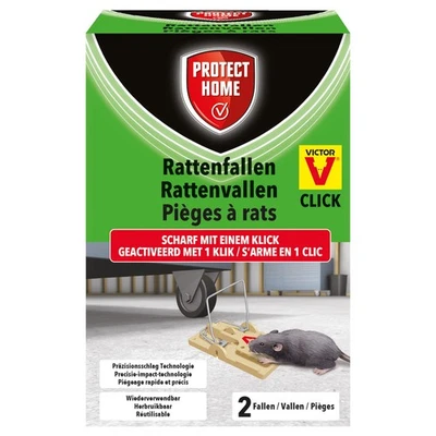 Protect Home Rattenfallen Click 2 Stück - Ratte Ratten bekämpfen Victor Falle - Bild 1 von 4