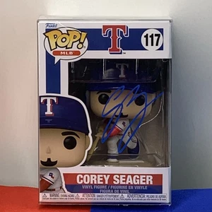 Corey Seager autografo Funko Pop 117 Texas Rangers firmato a mano ologramma COA - Foto 1 di 11
