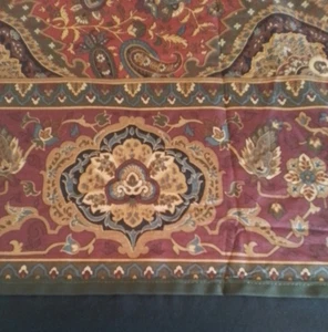 Ralph Lauren Equestrian Paisley Queen Flat Sheet Multicolor Red Green Blue Tan - Picture 1 of 12