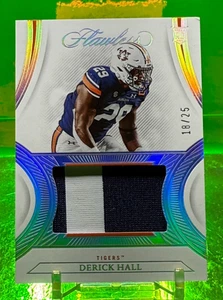 #18/25 2023 2-CLR PATCH RC Derick Hall FLAWLESS Silver DE/LB SEAHAWKS AUBURN - Picture 1 of 2