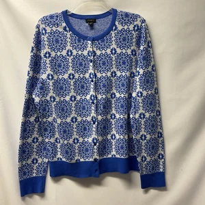 Ann Taylor Factory Large Long Sleeve Cardigan Sweater Cotton Casual Workwear - Picture 1 of 4