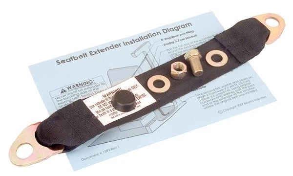 UNIVERSAL SEAT BELT EXTENDER KIT BLACK 12" CHEVROLET/DODGE1967-2008 - Image 1 of 1