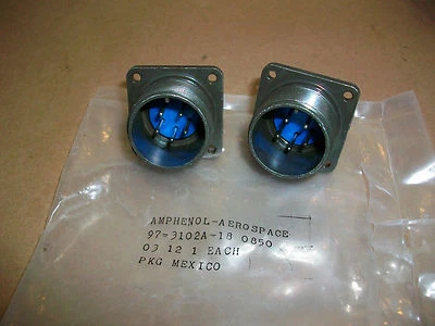 2pc Amphenol Flange Mount Plug   97-3102A-18 0850   5 pin  Male    NEW - Image 1 of 2