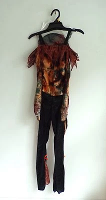 Disfraz de Halloween Niñas Talla 4 - 6 Funky Bruja Terciopelo Mono y Sombrero Vestir   Foto 1 de 4