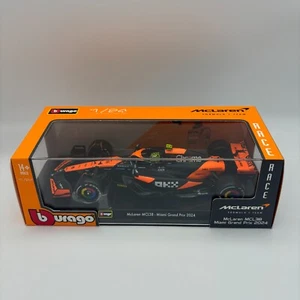 Bburago McLaren F1 MCL38 2024 Miami Grand Prix Lando Norris #4 1:24 Scale 2025 - Picture 1 of 6