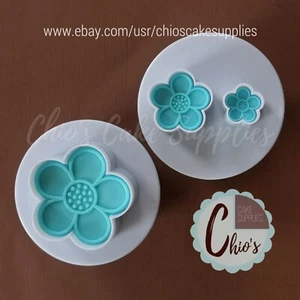 Blue Blossom Flower Plunger Cookie Cutter Set, 2 pieces. - Picture 1 of 4