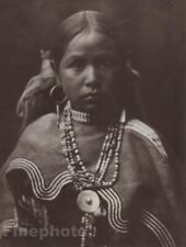 1900/72 EDWARD CURTIS Native American Indian Apache Girl Photo Gravure Art 11x14
