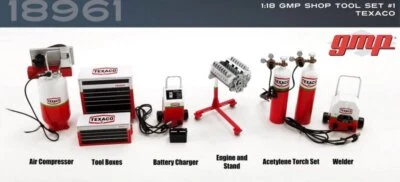 Werkstatt Set / Shop Tool Set TEXACO - red / white - GMP 1:18 - Immagine 1 di 4