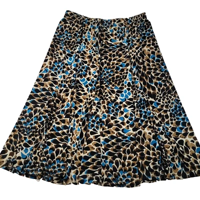 Chicos Skirt 1 Womens Medium Abstract Career Office Church Slinky Comfort USA - Image 1 of 4