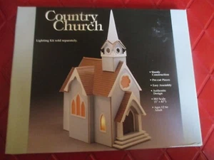 IGLESIA miniatura vintage de madera de campo - escala HO - años 90 - Imagen 1 de 2