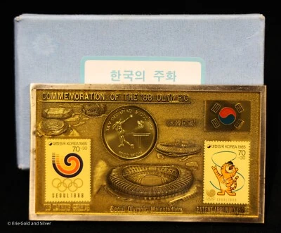 1988 Bank of Korea Commemorative of '86 Olympics 1,000 Won Display Set - Image 1 of 4