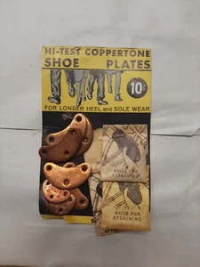 Vintage HI-TEST Coppertone Schuhplatten Größe 3 mit zusätzlichen losen Platten. - Bild 1 von 7