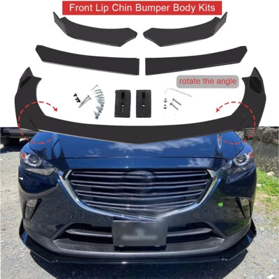 Glossy Black Front Bumper Lip /Splitter Spoiler For Mazda CX-3 CX-5 CX-7 Foto 1 de 4