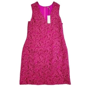 Adam Lippes ärmelloses Spitzenminikleid V-Ausschnitt in Fuchsia Seide UVP $ 1150 Größe 12 - Bild 1 von 15