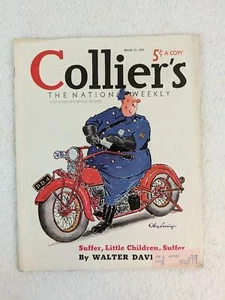 Vintage COLLIER'S National Weekly March 13, 1937 Jay Irving Cover Art - Picture 1 of 4
