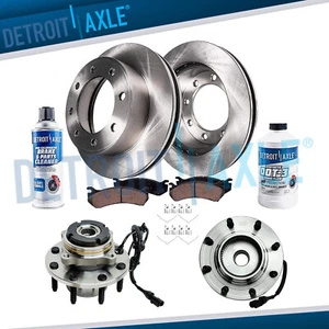 4WD Front Disc Rotors Brake Pads & Wheel Hubs for Ford Excursion F-250 F-350 SD - Picture 1 of 8
