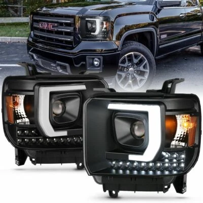 Faro estilo tablón proyector Anzo negro DRL para GMC Sierra 1500 2500HD 3500HD Foto 1 de 4