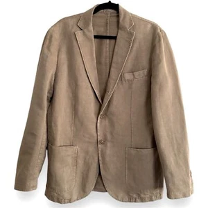 Montedoro Giacco Chinolino Cotton Linen Unstructured 2 Button Blazer Size 52R - Picture 1 of 9