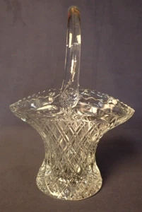 VINTAGE L E Smith Glass Co Beautiful Crystal Basket  Clear Glass  11” T - Picture 1 of 5